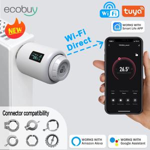 Tuya TRV Wifi 온도 조절기 스마트 온도 조절 헤드 라디에이터 밸브 액추에이터 가열 온도 컨트롤러 Alexa Google 홈