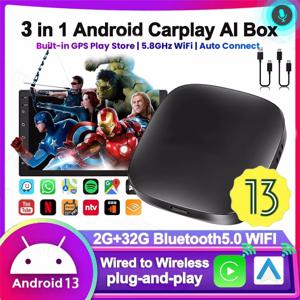 2025 CarPlay 스마트 Ai 박스 YouTube 자동차 지능형 시스템 5GWiFi 용 Netflix 용 안드로이드 무선 CarPlay 안드로이드 자동 어댑터