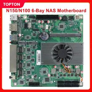 Topton NAS 마더보드 Intel N150 N100 6베이 6*SATA3.0 2*M.2 NVMe 4*2.5G Nics 1*PCIE X1 1*DDR5 저전력 방화벽 ITX 메인보드