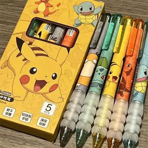 5pcs 포켓몬 피카추 젤 펜 귀여운 애니메이션 만화 Charmander Squirtle 젤 펜 문구 학교 용품 휴일 선물