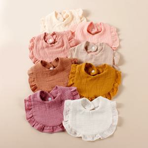 8pcs 신생아 코 튼 프릴 Bibs 어린이 피드 Drool Bibs 유아 귀여운 Salive 수건 뜨거운 판매 아기 Burp 천