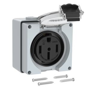DaierTek 50 Amp RV 콘센트 상자 125/250V NEMA 14-50R RV 콘센트 RV Camper Traile용 비바람에 견디는 전력 콘센트 패널