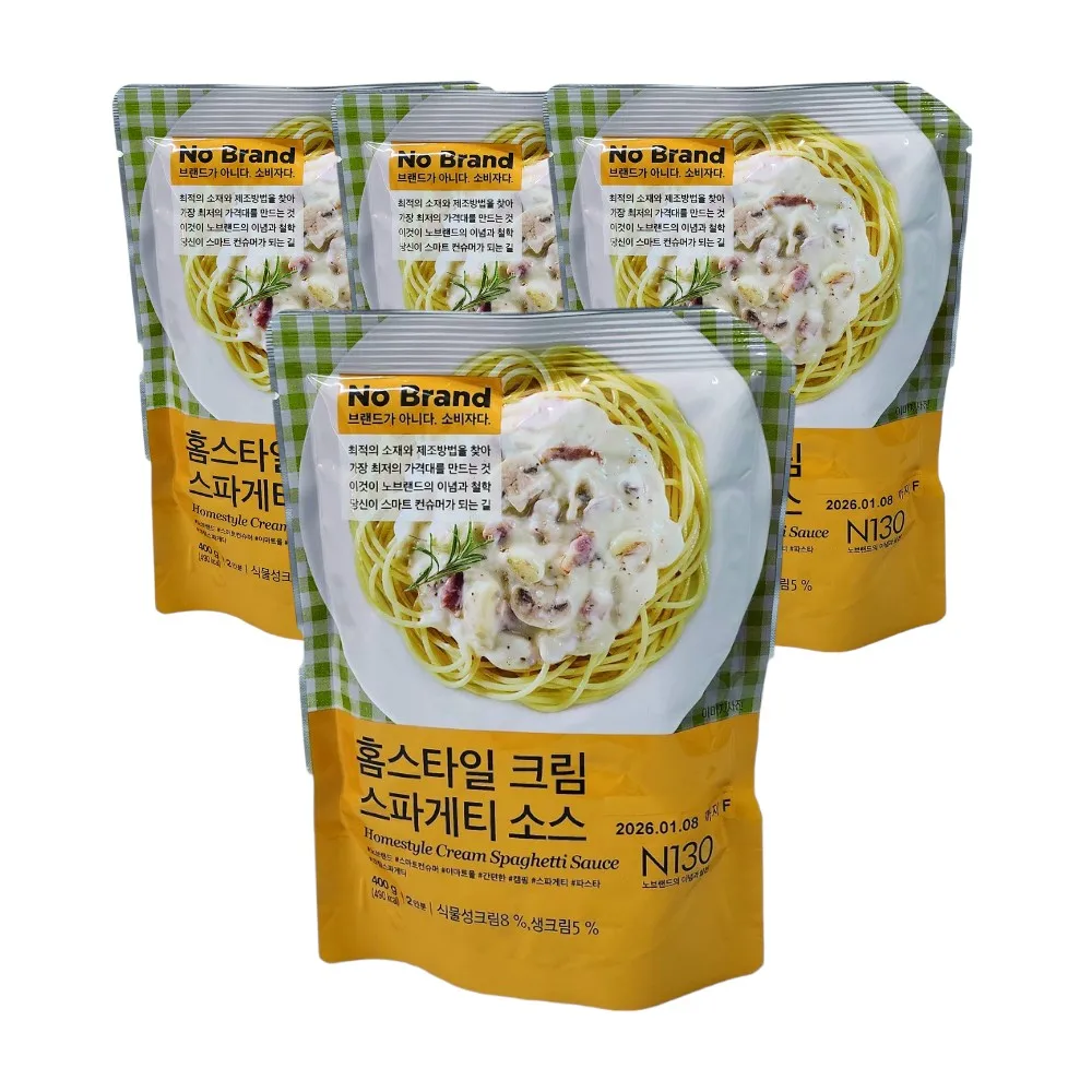 노브랜드 홈스타일 크림 스파게티 소스 400g x 4개