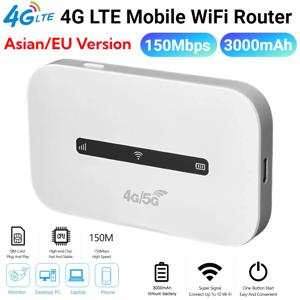 모바일 와이파이 라우터, SIM 카드 슬롯, 포켓 모바일 핫스팟, 가정 사무실 자동차 여행용, 4G LTE, 150Mbps 무선 인터넷 라우터
