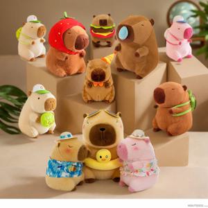 12-32cm Capybara 플러시 시뮬레이션 Capibara 애니메이션 푹신한 장난감 귀여운 인형 박제 동물 부드러운 인형 봉제 어린이 크리스마스 선물