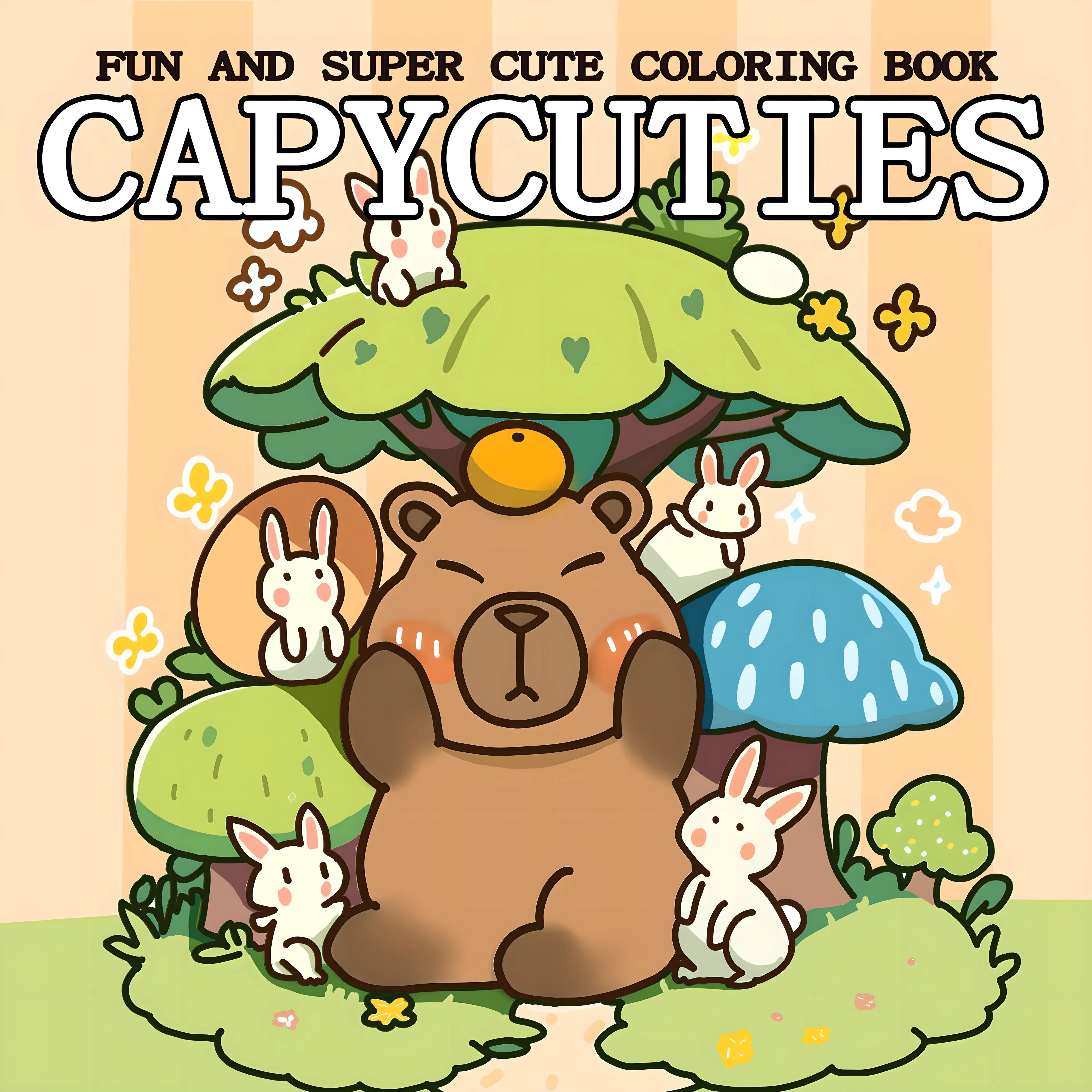 CAPYCUTIES 대담하고 쉬운 패턴 성인을 위한 색칠하기 책 귀여운 그림책 파티와 생일을 위한 완벽한 선물