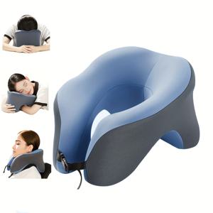다기능 U자형 베개, 낮잠 베개, 머리 및 목 보호대, 여행 비행기 U자형 베개, 1 개