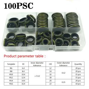 100/150/240pcs 보세 와셔 금속 고무 오일 드레인 플러그 가스켓 맞춤 M6 M8 M10 M12 M14 M16 결합 와셔 씰링 링