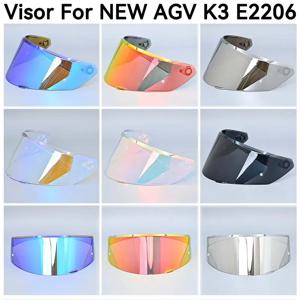새로운 AGV K3 DOT(E2206) 용 헬멧 바이저 오토바이 헬멧 렌즈 유리 앞 유리 실드 뷰 파인더 고글 스크린 운모 액세서리