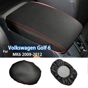 PU 가죽 자동차 팔걸이 박스 센터 콘솔 뚜껑 팔걸이 커버, VW 폭스바겐 골프 6 MK6 2009-2012 용 자동차 액세서리, 신제품