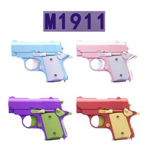 1PC 어린이 3D 미니 모델 총 1911 권총 소년을위한 손 장난감 권총 어린이 장난감 총알 화재 없음 고무 밴드 발사기 컬렉션 선물