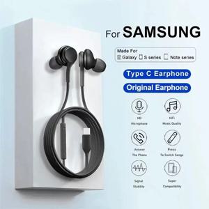 삼성 Galaxy S23 S21 S22 Ultra Plus 3.5 mm 이어 버드 헤드폰 A54 A34 A53 A53 액세서리 용 C 유형 유선 이어폰
