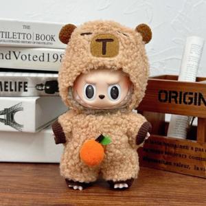 17cm Labubu 인형 옷 Capybara Cos 정장 V1 V2 V3 복장 세련된 의류 세트 봉제 인형 액세서리