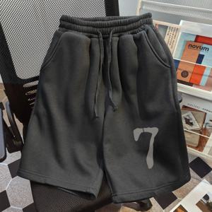 아메리칸 스타일 캐주얼 스포츠 퓨어 코튼 반바지 새로운 여름 느슨한 넓은 다리 슬리밍 간단한 스포츠 커플 반바지 남여