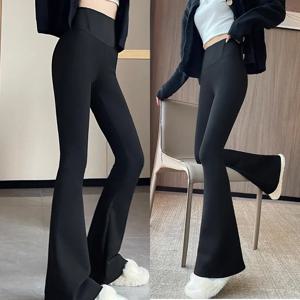 여성 플레어 바지 슬림 하이 웨이스트 솔리드 섹시한 상어 플레어 바지 패션 캐주얼 streetwear 탄성 엉덩이 리프트 스키니 레깅스