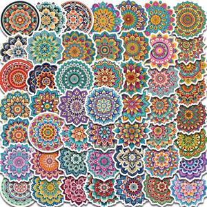 50PCS 멋진 만다라 꽃 스티커 꽃 그림 노트북 낙서 장식 레트로 수하물 스케이트 보드 방수 전사 술