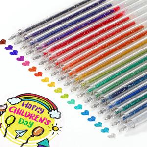 12pcs/18pcs 반짝이 젤 펜 세트 18 색 잉크 리필 어린이 성인 색칠, 저널링, 아트 드로잉, 도서 두에 적합
