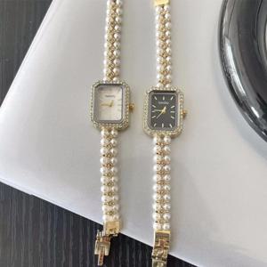진주 박힌 스트랩 여성 시계 럭셔리 숙녀 선물 팔찌 시계 패션 석영 손목 시계 Dropshipping Relojes Para Mujer