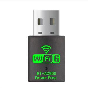 AX900 Wifi 6 어댑터 미니 USB 2.0 WIFI6 동글 네트워크 카드 2.4GHz/5GHz BT5.3 Cle Wi-Fi Lan 어댑터 드라이버 무료 PC 900M 수신기