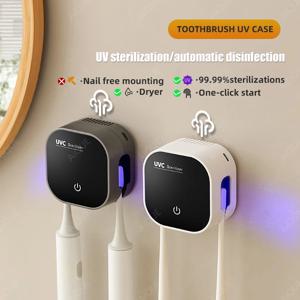 AiQUE 충전식 칫솔 살균기 건조 기능 여행용 미니 휴대용 터치 스위치 UV 칫솔 살균기 케이스