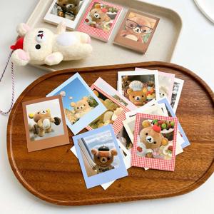 귀여운 곰 폴라로이드 DIY 스크랩북 장식 메모 패드 빈티지 카와이 플러시 사진 카드 Ins 스타일 공예 용품