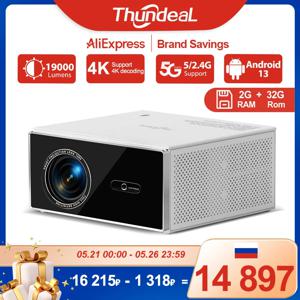 ThundeaL 2K 4K 풀 HD 1080P 프로젝터 TDA7W 2G 32G 안드로이드 13 WiFi 6 홈 시어터 TDA7 빔 프로젝터 야외 회의 비디오
