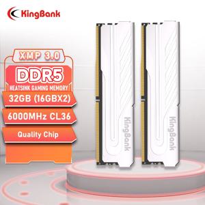 KingBank 새로운 도착 DDR5 RAM 32GB 키트(2x16GB) 6000MHz 오버클럭 데스크탑 게임 메모리, Intel XMP 3.0 및 AMD Expo 호환