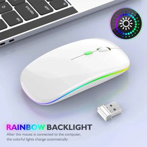무선 마우스 충전식 자동 LED 백라이트 마우스 PC 노트북 컴퓨터 마우스 2.4Ghz 수신기 블루투스 듀얼 모드 광학 마우스