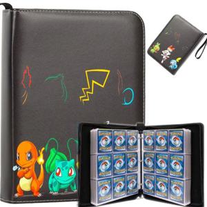 ★ FD Pokemones 앨범 바인더 포토 카드 PU 지퍼 사진 앨범 카드 홀더 장난감 컬렉션 폴더 편지 Pokemones 카드 취미