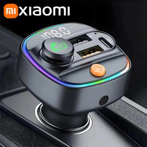 Xiaomi FM 송신기 블루투스 5.3 핸즈프리 차량용 AUX 라디오 변조기 MP3 플레이어(고속 충전 어댑터 포함) 자동차 액세서리