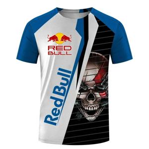 2025 Red Bull 오프로드 오토바이 레이싱 티셔츠 Red Bulal 3D 탑 여름 라운드 넥 스포츠웨어 Red Bull Outdoor Short Sleeve