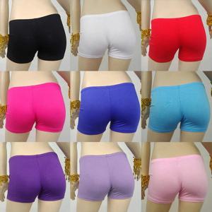 밸리 댄스 레깅스 솔리드 안티 비어있는 짧은 BellyDance 엉덩이 바지 여성용 안전 바지 춤 여자 속옷 14 색