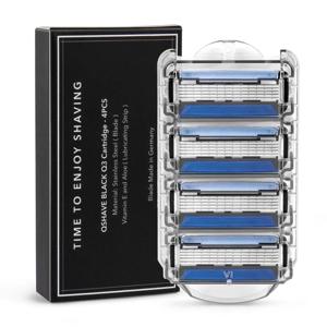 Qshave 블랙 스파이더맨 수동 면도기 미국 블레이드 X5 블레이드(트리머 블레이드 포함) 콰트로 티타늄