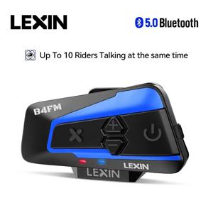 브랜드 Lexin LX-B4FM-X 10명 라이더 인터콤 오토바이 블루투스 헬멧 헤드셋 FM 라디오가 장착된 BT Moto Intercomunicador