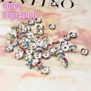 새로운 50pcs 6mm 체코 크리스탈 라인 석 유리 라운드 느슨한 스페이서 비즈 쥬얼리 만들기 DIY 팔찌 목걸이