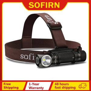 Sofirn SP40 LED 헤드램프, 18650 C 타입 충전식 헤드라이트, 18350 손전등, 전원 표시기 자석 테일 포함, XPL 1200lm