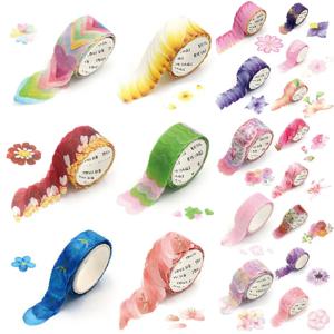 200PCS/롤 마스킹 꽃잎 테이프 Washi 테이프 스크랩북 스티커 스티커 종이 꽃