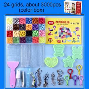 6000pcs 24 색 리필 비즈 퍼즐 크리스탈 DIY 물 스프레이 비즈 세트 공 게임 어린이를위한 3D 수제 마술 장난감 장난감