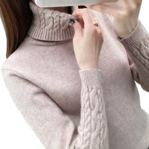 여성 스웨터 터틀넥 풀오버 가을 겨울 스웨터 새로운 2025 긴 소매 두꺼운 따뜻한 여성 스웨터 카키