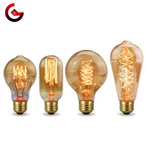 레트로 에디슨 전구 E27 220V 40W 전구 A60 ST58 ST64 T10 T45 T185 G80 G95 필라멘트 빈티지 앰플 백열등 나선형 램프