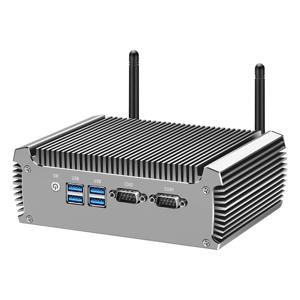 팬리스 산업용 미니 PC 인텔 코어 i3 4005U i5 4200U i7 4500U 2x RS232 COM 듀얼 이더넷 HDMI VGA 4x USB 와이파이 윈도우 리눅스