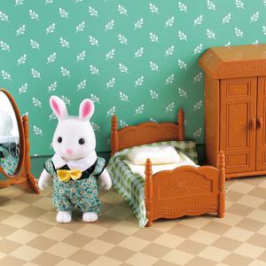 1:12 숲 동물 가족 빌라 가구 인형 장난감, 숲 가족 미니 침실 세트, DIY 미니어처 인형 집 어린이 가구