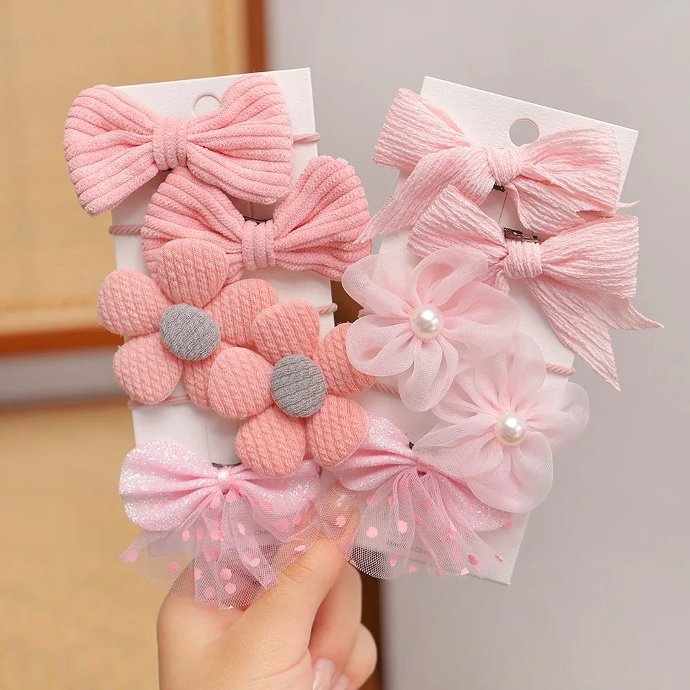 10 개/대 큰 활 꽃 탄성 Hairbands 어린이 소녀 달콤한 헤어 넥타이 패션 머리띠 헤어 액세서리 아이를위한 고무 밴드
