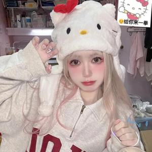 만화 키티 피카츄 봉제 모자, 귀여운 겨울 따뜻한 모자, 겨울 스키 모자, 코스튬 애니메이션 에비에이터, 귀여운 짧은 모자, 어린이 및 성인용