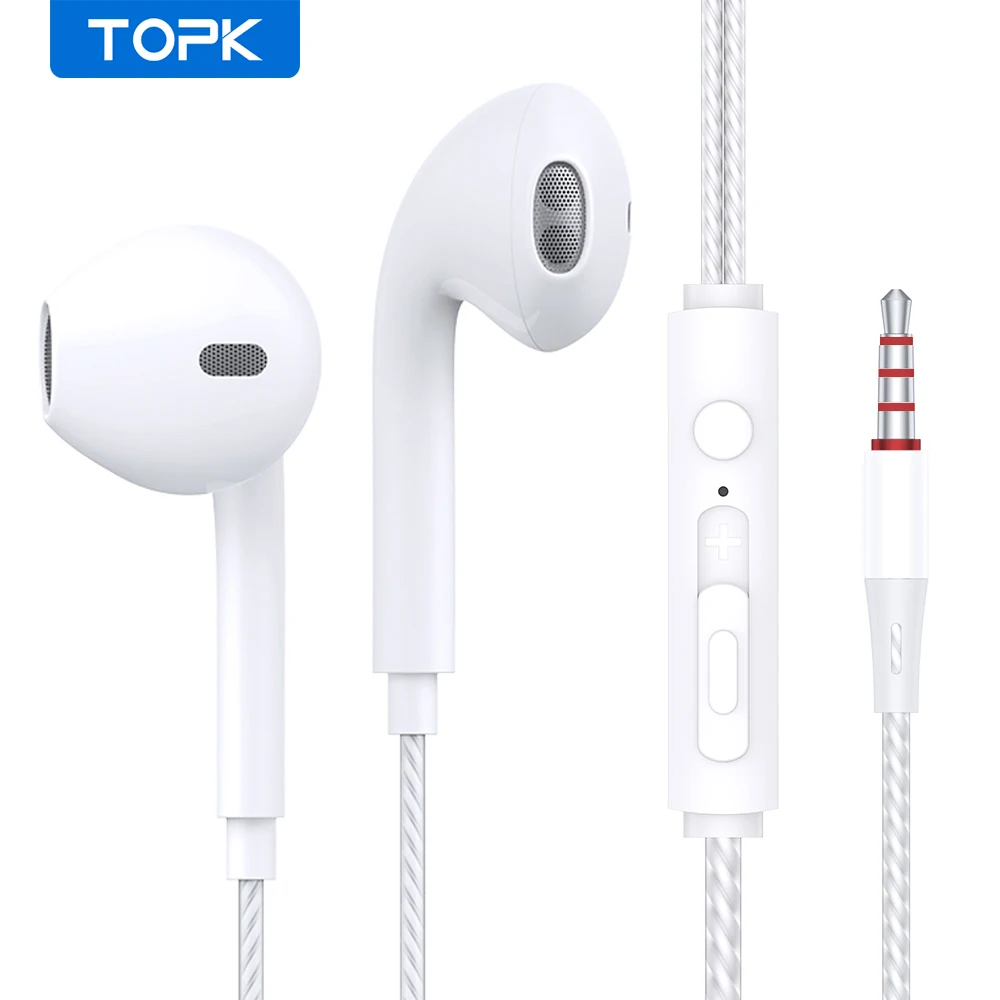 TOPK F20 이어폰 형 헤드폰 HiFi 음질 HD 마이크 내장 범용 3.5mm 플러그 기존 고품질 헤드셋 스포츠 헤드셋