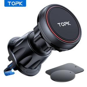 TOPK 자기 자동차 전화 홀더 스탠드 자석 자동차 마운트 지원 ​​아이폰 14 13 삼성 Xiaomi에 대한 자동차 공기 환기 GPS 모바일 브래킷