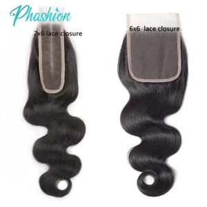 Phashion Kim K 6x6 2x6 스위스 투명한 레이스 클로저 스트레이트 바디 웨이브 딥 파팅 브라질 레미 인간의 머리카락 흑인 여성을위한