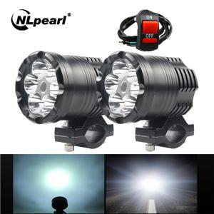 NLpearl 60W 오토바이 LED 헤드 라이트 스포트라이트 범용 모토 스포트라이트 추가 LED 보조 Faro LED 모토 조립 램프