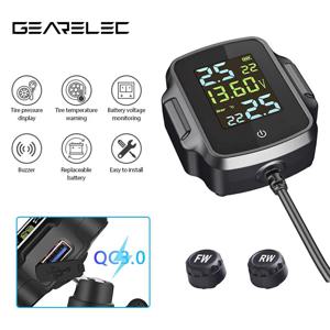 오토바이 TPMS 보안 경보 QC 3.0 빠른 충전 USB 출력 정확한 타이어 압력 표시 타이어 압력 모니터링 시스템