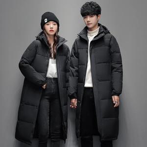 2024 겨울 긴 흰색 오리 자켓 남성과 여성의 비즈니스 레저 따뜻한 90% 흰색 오리 코트 패션 브랜드 의류